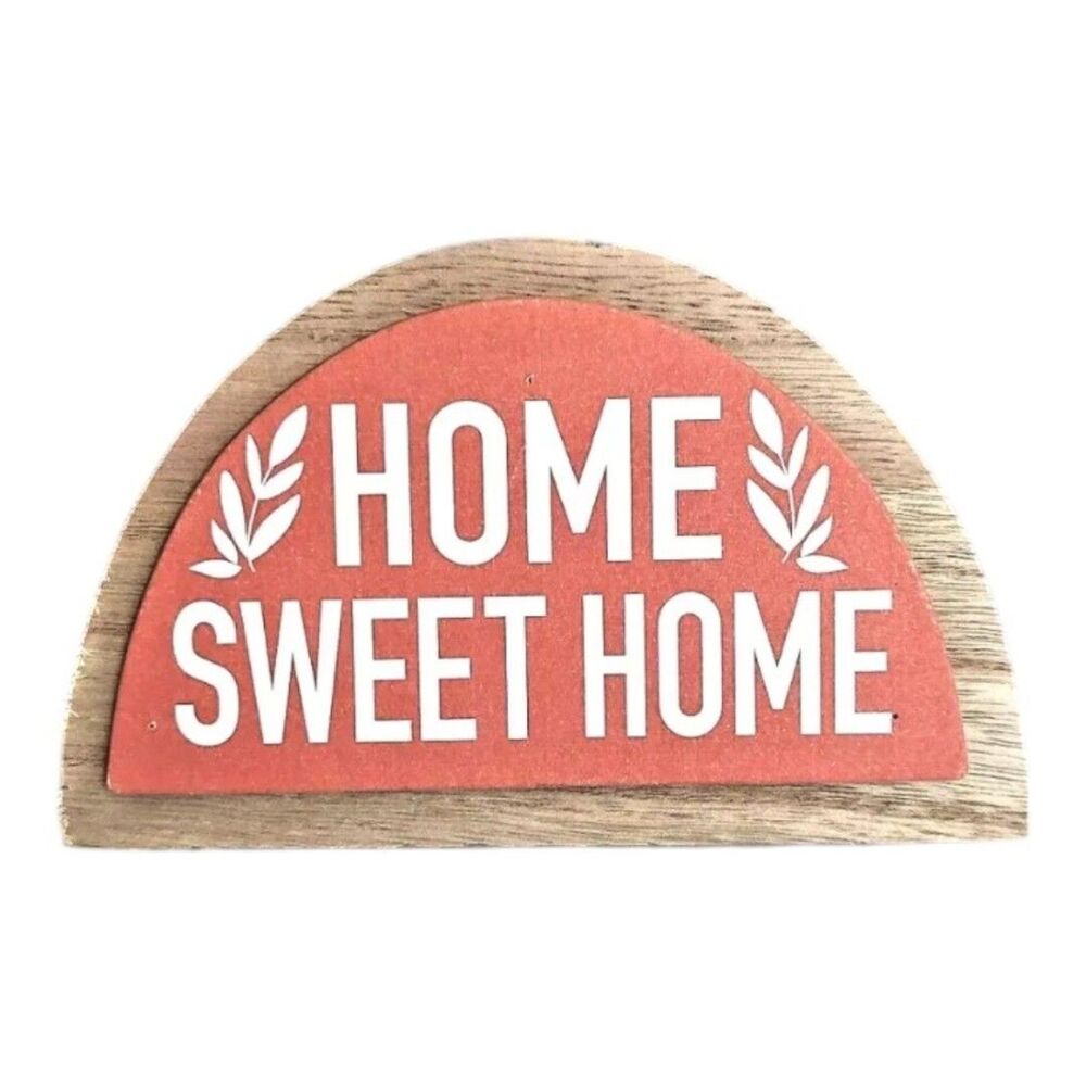 Wood Block Home Sweet Home Tabletop Freestanding Decor Sign 5.75" x 3.5" x 0.75"